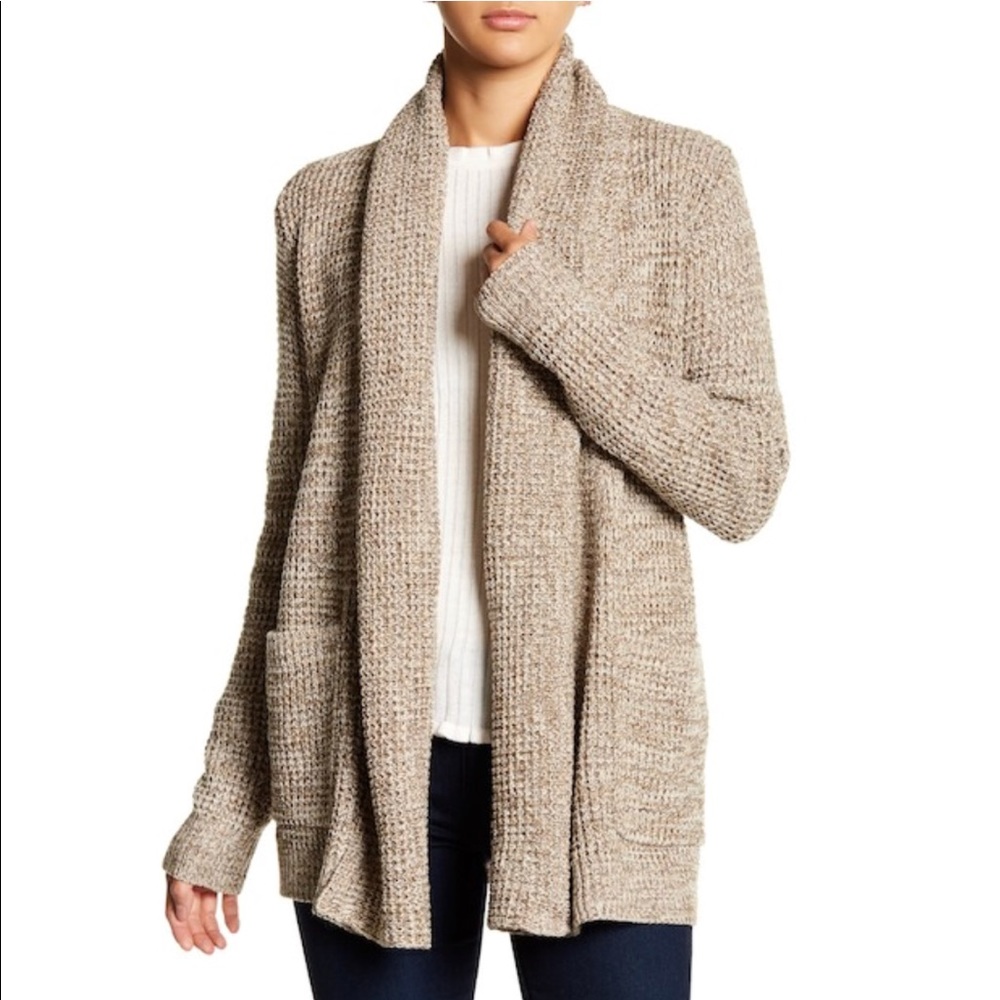 NEW John & Jenn Waffle Knit Shawl Collar Cardigan
